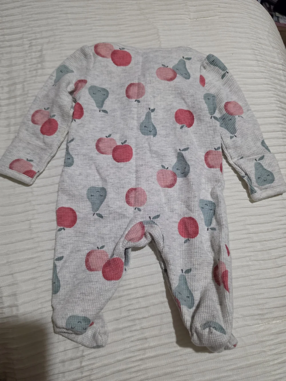 Carter's Baby One-Piece Footed Pajamas in Pink & Gray Fruit Print